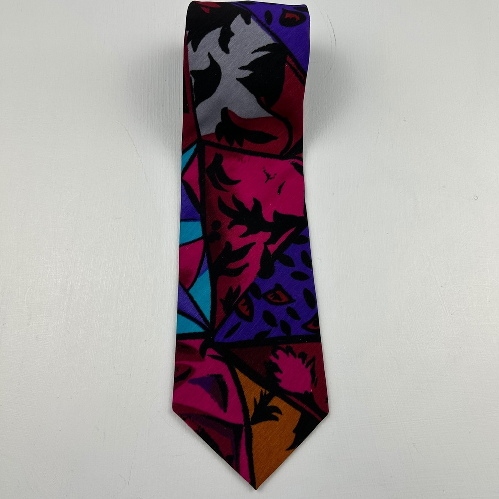 Tanzi by Belle Mens Abstract‎ Geometric Necktie Multicolor Made in USA RN 20152